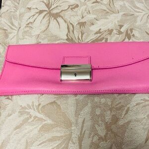 Maurizio Taiuti Pink Clutch with Silver Accent